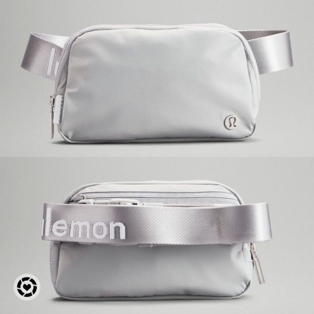 NWT lululemon everywhere belt bag silver drop white wordmark extended strap - Picture 5 of 5